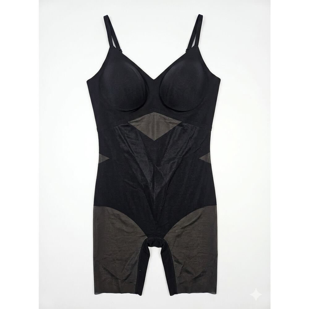 Honeylove 3X Black Mid-Thigh Bodysuit Slimming Under Garment Stretch Corset